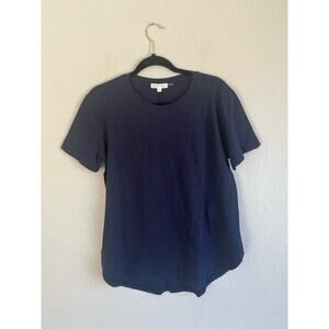 Grey Lab Woman Navy Blue Round Neck T-Shirt, Size Large